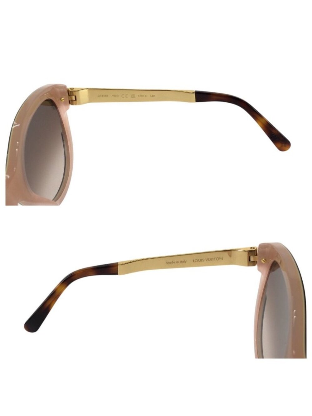 Louis Vuitton Petit Spcon Cat Eye Brown Pink Gold Acetate Sunglasses Eyewear - Picture 5 of 9